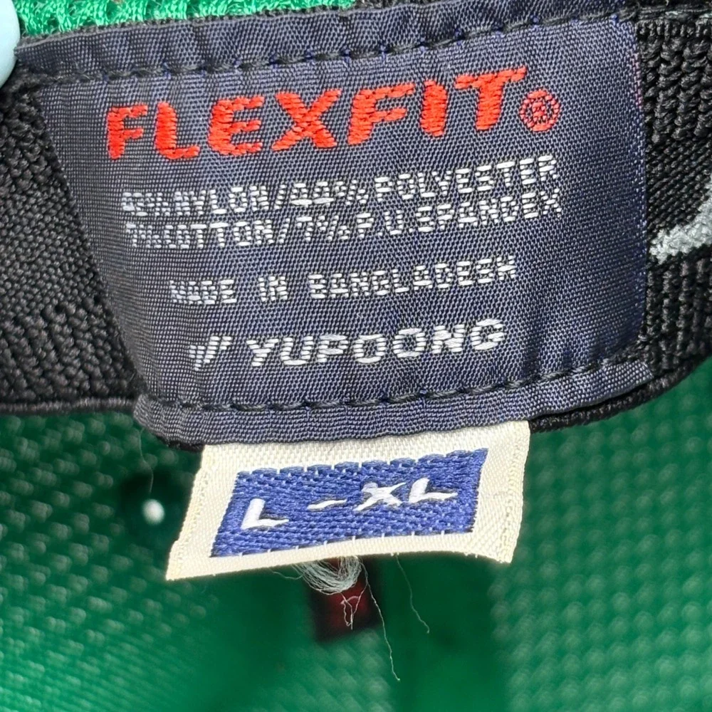 Golf Trucker Hat L-XL Cap Mesh Back Flexfit Green Kiss My Balls Good Luck Humor
